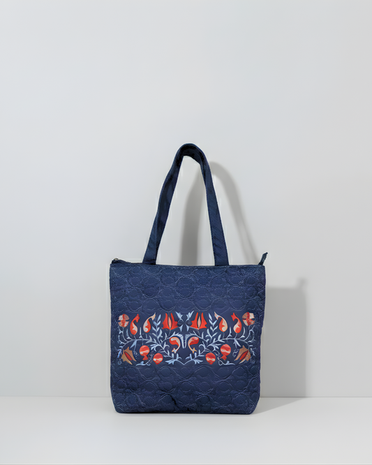 Anor Embroidered Quilted Tote